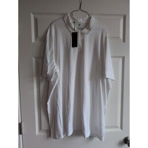Adidas Men's Size 4XL White Short Sleeve Cotton Blend Golf Polo Shirt